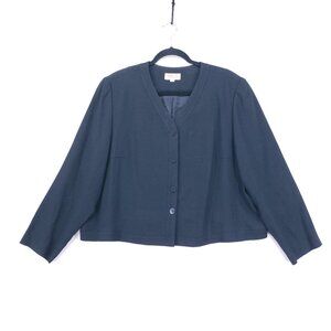 Tamotsu New York Womens Black Textured Button-Up Cardigan Blazer Size 2